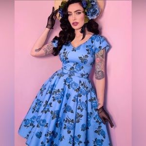Vixen by Micheline Pitt Blue Roses Vanity Dress